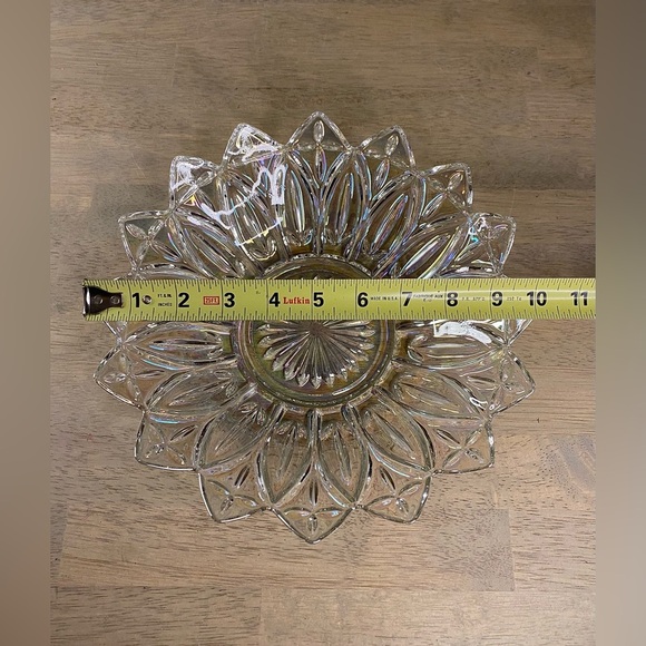 Vintage FEDERAL CARNIVAL IRIDESCENT GLASS BOWL 10 inch Petal Pattern MCM Retro - Picture 3 of 6